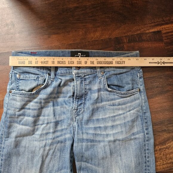 7 For All Mankind Luxe Performance Jeans Mens 30x32 Faded Stretch Slim Fit USA - Picture 6 of 9